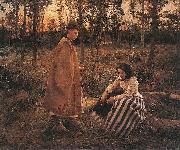 Bela Ivanyi-Grunwald Shepherd and Peasant Woman Spain oil painting artist
